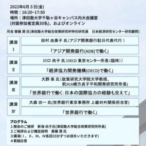 2022 年度 TU-RIPS シンポジウム 『国際機関で働く、その役割とは:女性の視点から』 (2022年6月3日開催) 報告